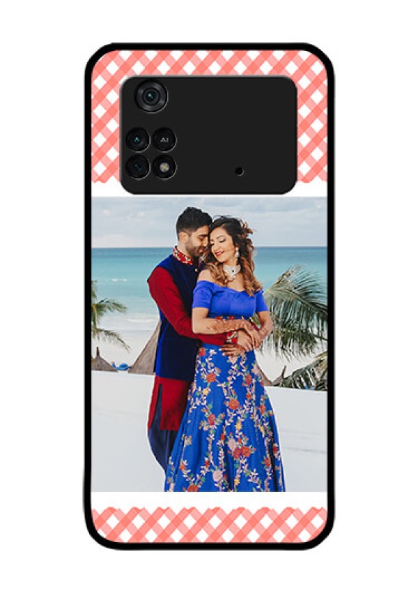 Poco M4 Pro 4G Personalized Glass Phone Case - Pink Pattern Design