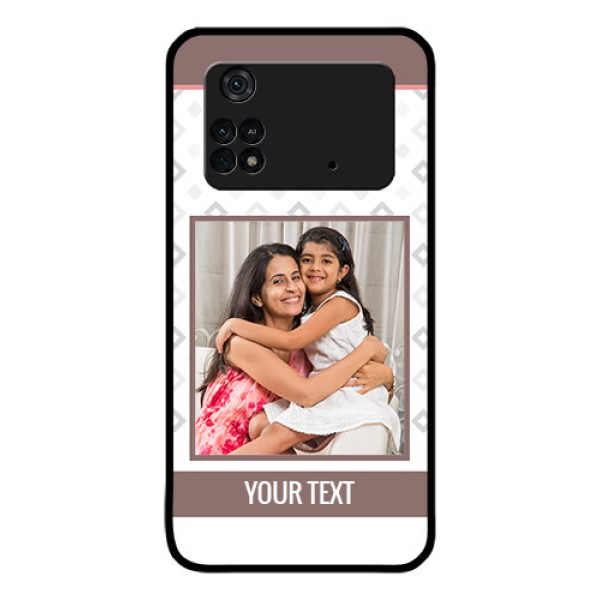 Poco M4 Pro 4G Photo Printing on Glass Case - Simple Diamond Design