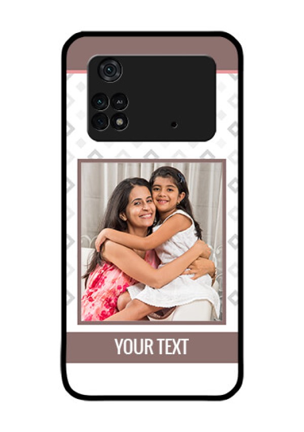 Poco M4 Pro 4G Photo Printing on Glass Case - Simple Diamond Design