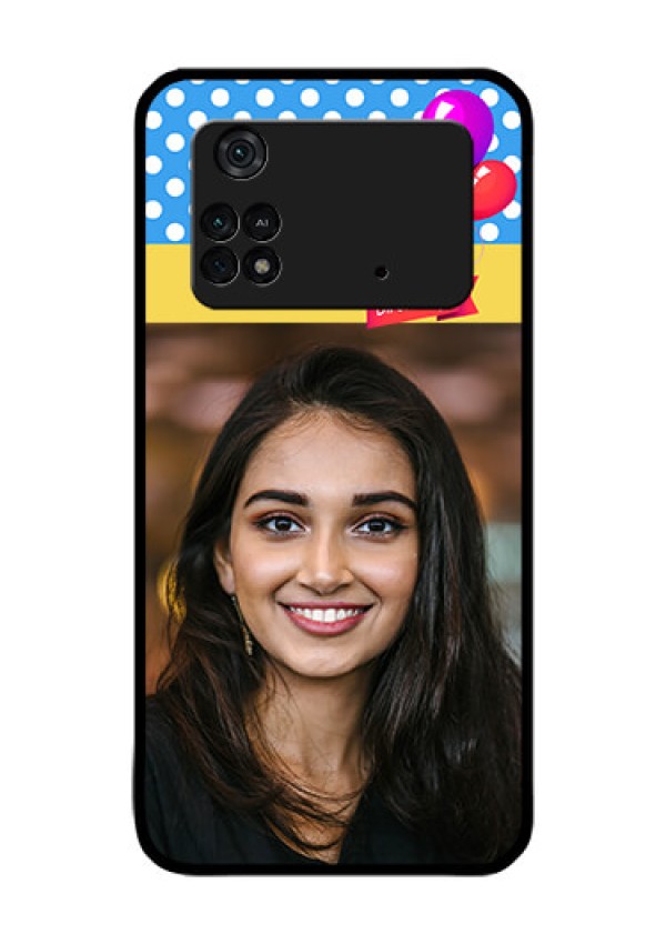 Poco M4 Pro 4G Custom Glass Mobile Case - Happy Birthday Design