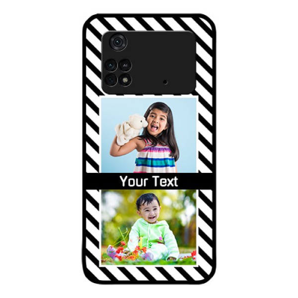 Poco M4 Pro 4G Photo Printing on Glass Case - Black And White Stripes Design Poco M4 Pro 4G Photo Printing on Glass Case - Black And White Stripes Design