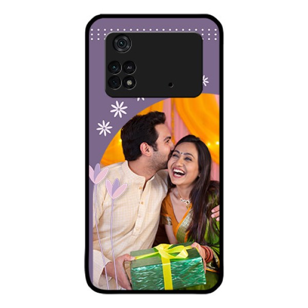 Poco M4 Pro 4G Custom Glass Mobile Case - Lavender flowers design