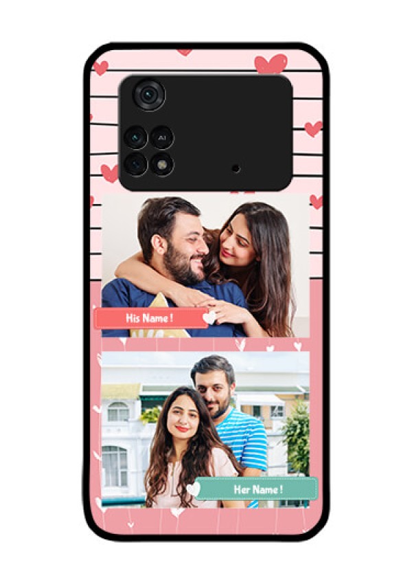 Poco M4 Pro 4G Custom Glass Mobile Case - Photo with Heart Design