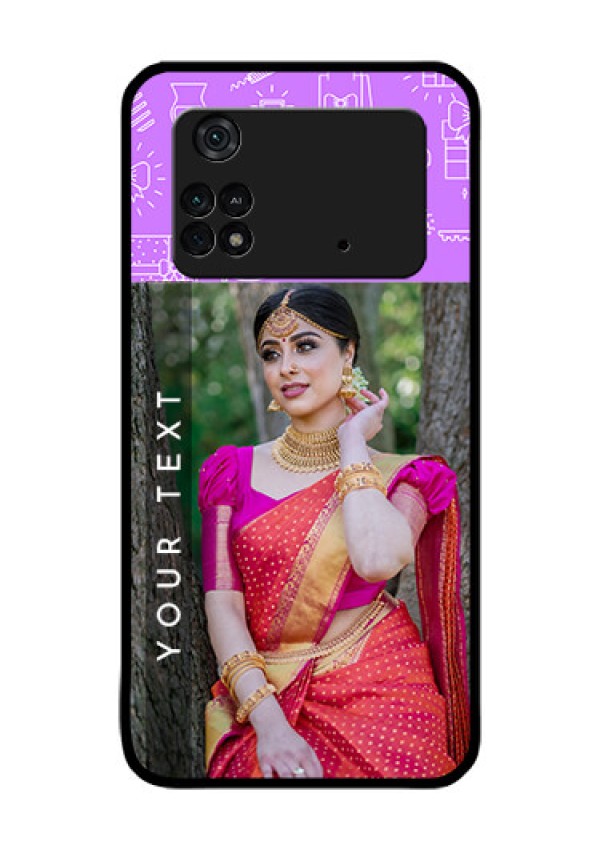 Poco M4 Pro 4G Custom Glass Mobile Case - Birthday Icons Design