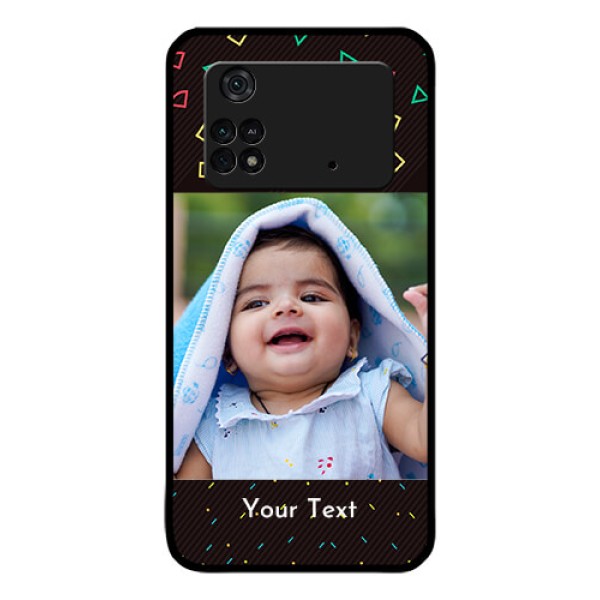Poco M4 Pro 4G Custom Glass Phone Case - with confetti birthday design Poco M4 Pro 4G Custom Glass Phone Case - with confetti birthday design