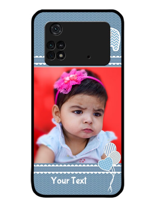 Custom Poco M4 Pro 4G Photo Printing on Glass Case - with Kids Pattern Design
