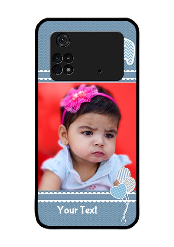 Poco M4 Pro 4G Photo Printing on Glass Case - with Kids Pattern Design