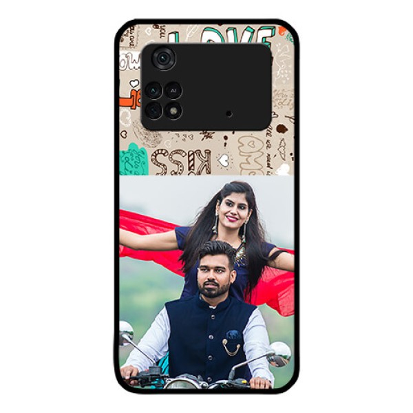 Poco M4 Pro 4G Custom Glass Phone Case - Love Doodle Pattern