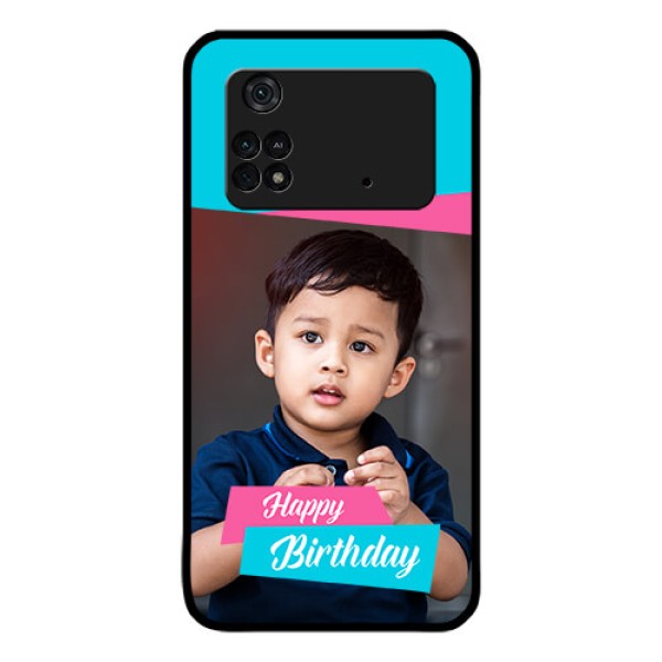 Poco M4 Pro 4G Personalized Glass Phone Case - Image Holder with 2 Color Design