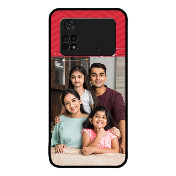 Poco M4 Pro 4G Personalized Glass Phone Case - Happy Family Design