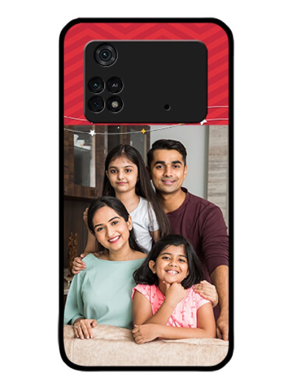Custom Poco M4 Pro 4G Personalized Glass Phone Case - Happy Family Design