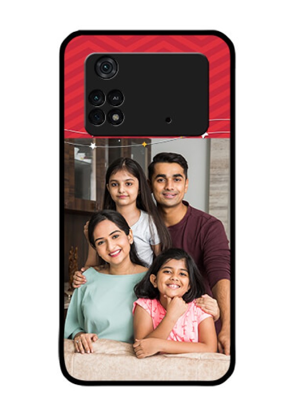 Poco M4 Pro 4G Personalized Glass Phone Case - Happy Family Design