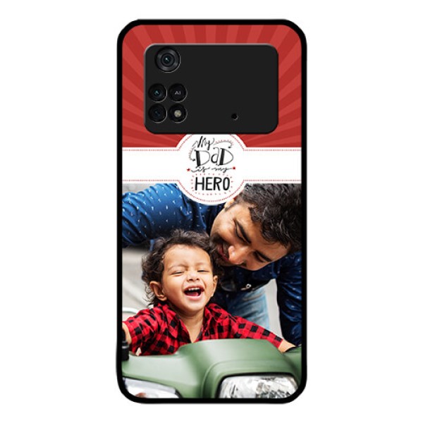 Poco M4 Pro 4G Photo Printing on Glass Case - My Dad Hero Design