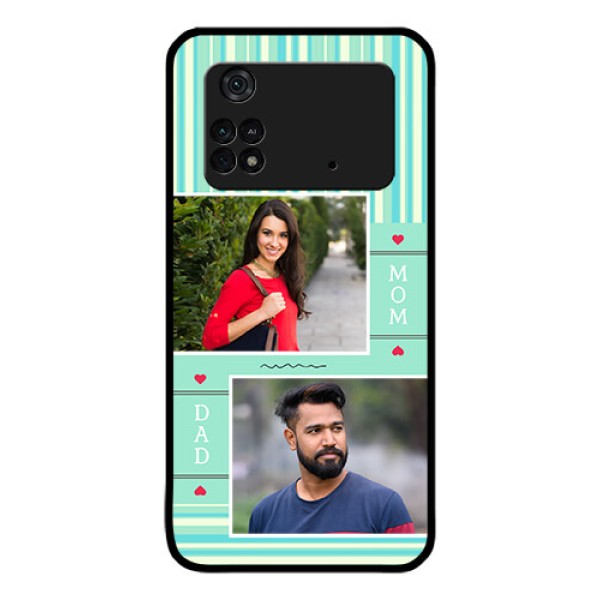 Poco M4 Pro 4G Custom Glass Phone Case - Mom & Dad Pic Design
