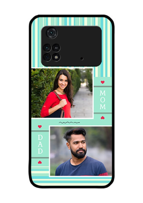 Poco M4 Pro 4G Custom Glass Phone Case - Mom & Dad Pic Design