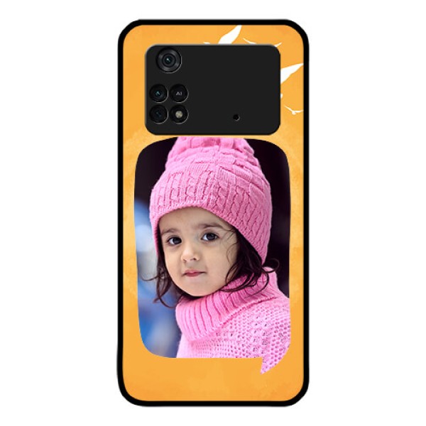 Poco M4 Pro 4G Personalized Glass Phone Case - Water Color Design with Bird Icons Poco M4 Pro 4G Personalized Glass Phone Case - Water Color Design with Bird Icons