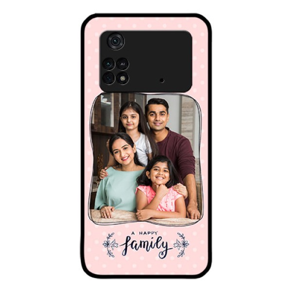 Poco M4 Pro 4G Custom Glass Phone Case - Family with Dots Design