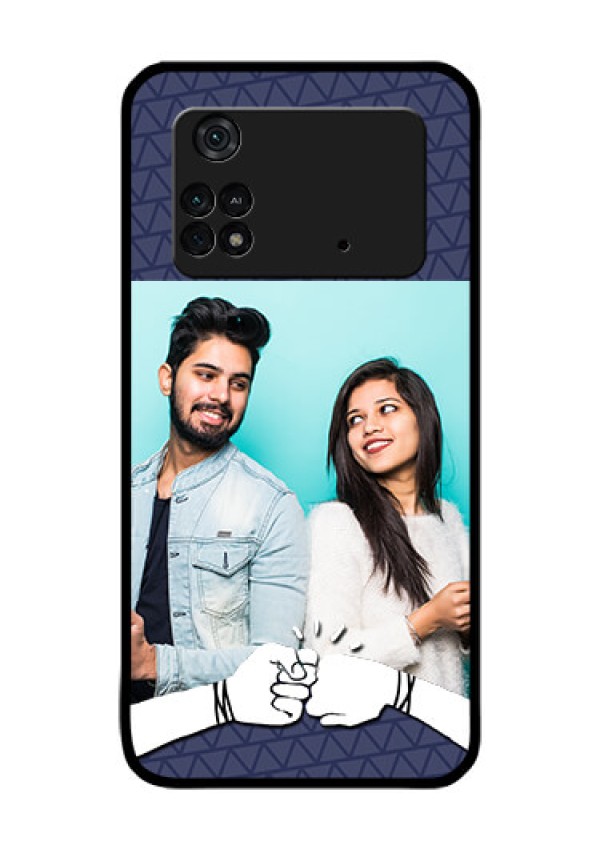 Poco M4 Pro 4G Photo Printing on Glass Case - with Best Friends Design