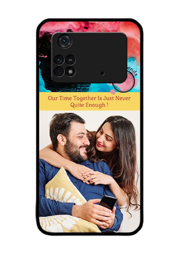 Poco M4 Pro 4G Custom Glass Mobile Case - Quote with Acrylic Painting Design