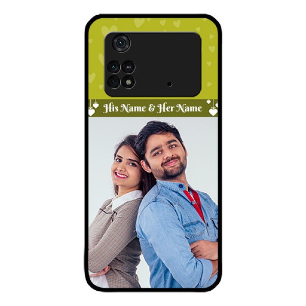 Poco M4 Pro 4G Custom Glass Phone Case - You & Me Heart Design