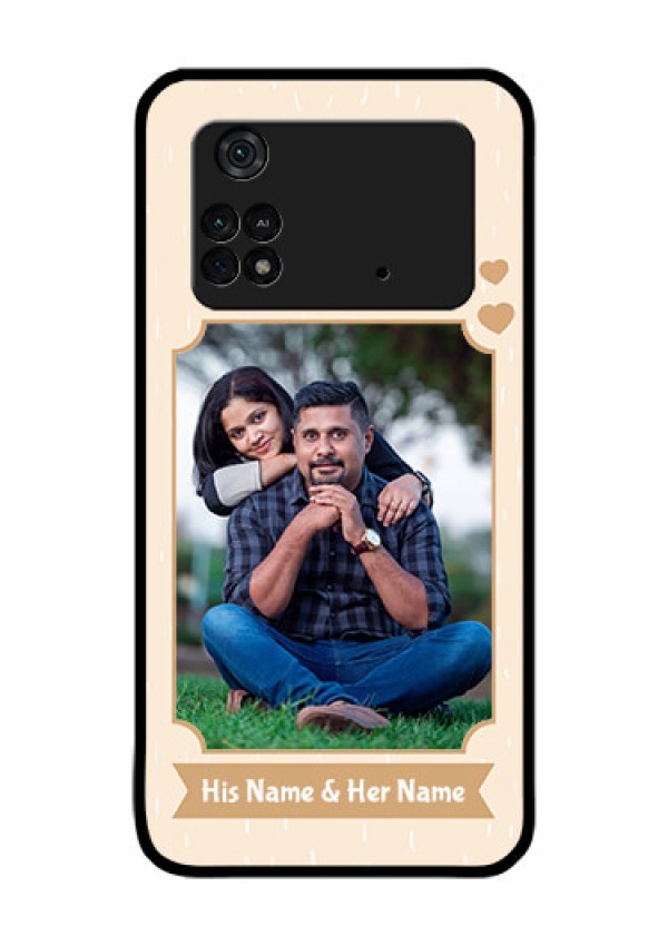 Poco M4 Pro 4G Custom Glass Phone Case - with confetti love design