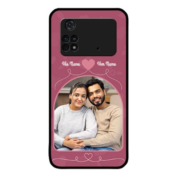 Poco M4 Pro 4G Photo Printing on Glass Case - Love Floral Design