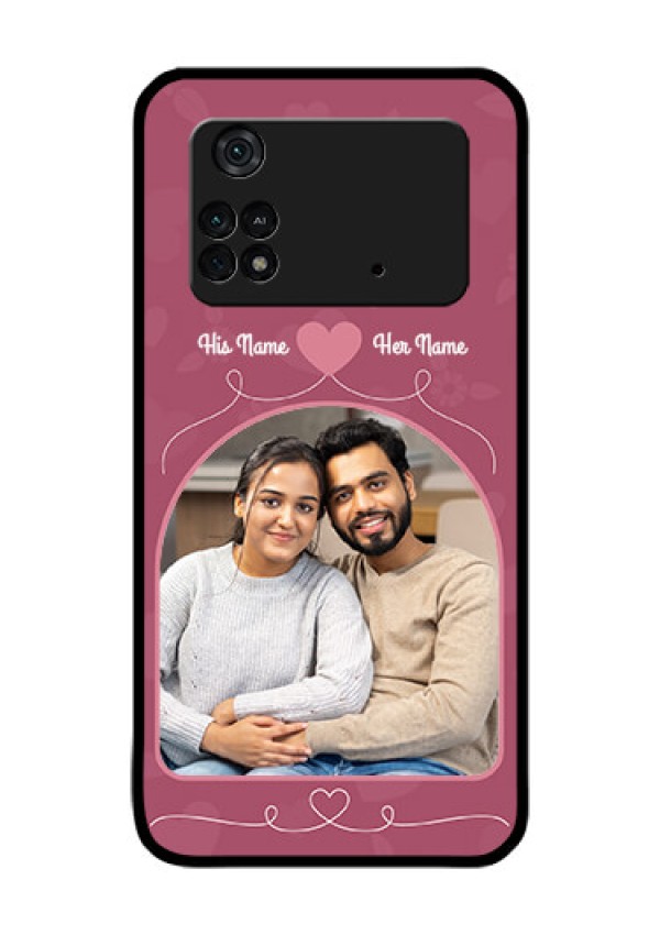 Poco M4 Pro 4G Photo Printing on Glass Case - Love Floral Design