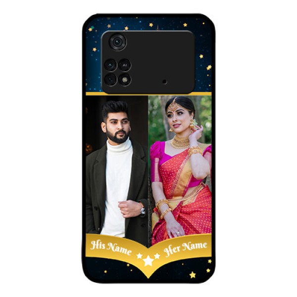 Poco M4 Pro 4G Custom Glass Phone Case - Galaxy Stars Backdrop Design Poco M4 Pro 4G Custom Glass Phone Case - Galaxy Stars Backdrop Design