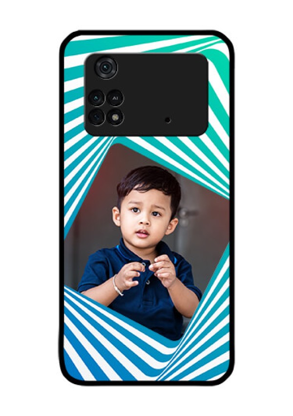 Poco M4 Pro 4G Personalized Glass Phone Case - Abstract Spiral Design