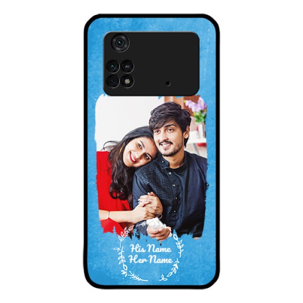Poco M4 Pro 4G Custom Glass Phone Case - Blue Color Vintage Design Poco M4 Pro 4G Custom Glass Phone Case - Blue Color Vintage Design
