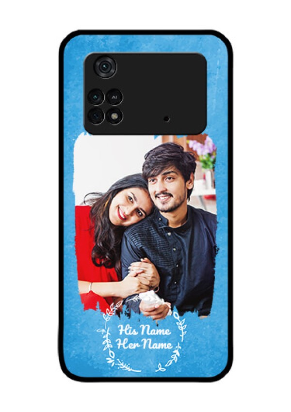 Poco M4 Pro 4G Custom Glass Phone Case - Blue Color Vintage Design