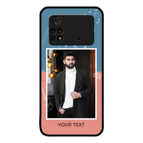 Poco M4 Pro 4G Photo Printing on Glass Case - with Color Musical Note Design Poco M4 Pro 4G Photo Printing on Glass Case - with Color Musical Note Design