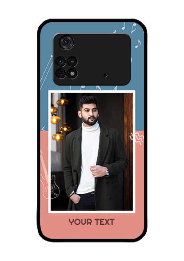 Poco M4 Pro 4G Photo Printing on Glass Case - with Color Musical Note Design