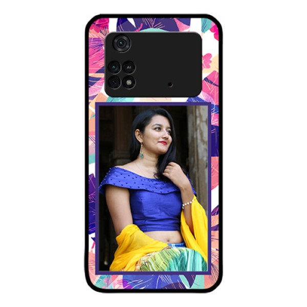 Poco M4 Pro 4G Custom Glass Mobile Case - Abstract Floral Design