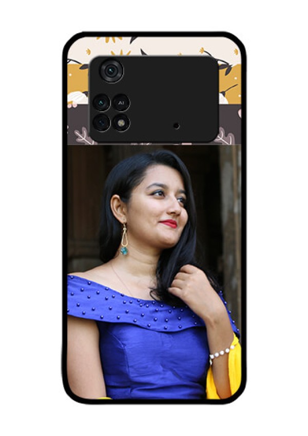 Poco M4 Pro 4G Custom Glass Phone Case - Stylish Floral Design