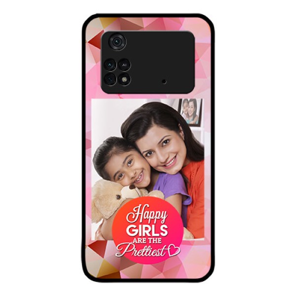 Poco M4 Pro 4G Photo Printing on Glass Case - Abstract Triangle Design