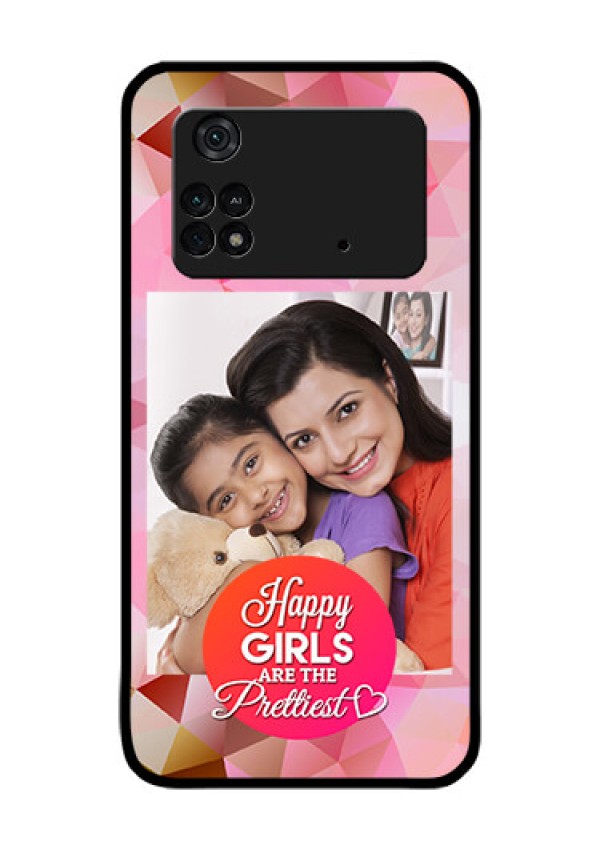 Poco M4 Pro 4G Photo Printing on Glass Case - Abstract Triangle Design