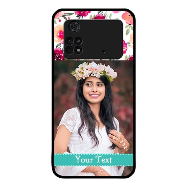 Poco M4 Pro 4G Custom Glass Phone Case - Watercolor Floral Design