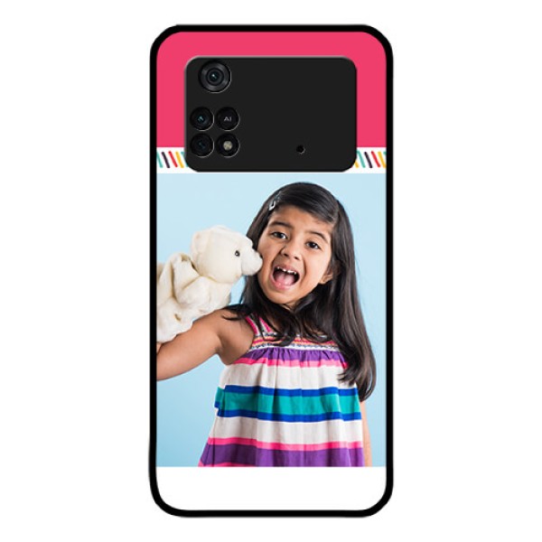 Poco M4 Pro 4G Personalized Glass Phone Case - Line art design