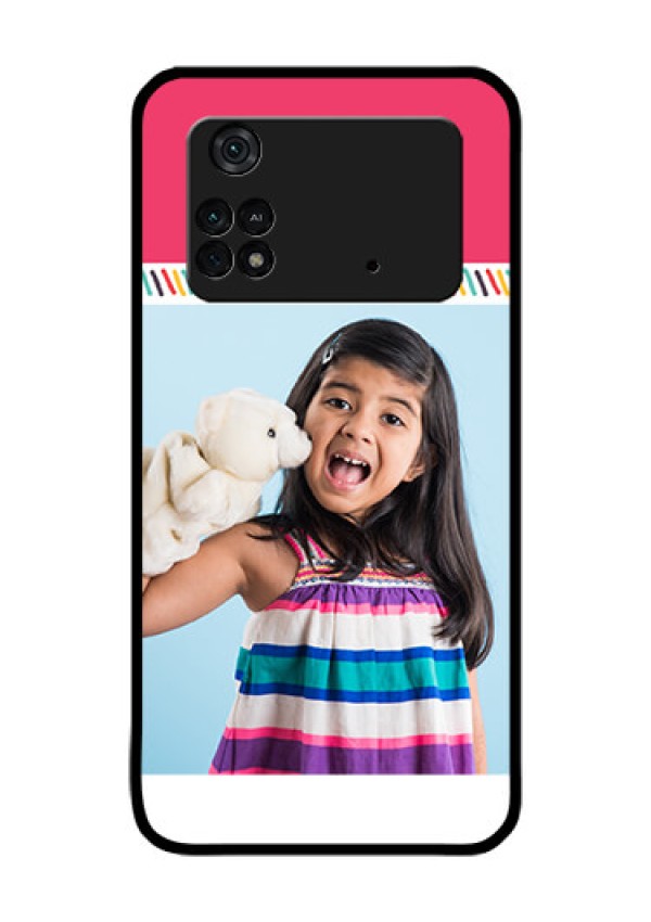 Poco M4 Pro 4G Personalized Glass Phone Case - Line art design