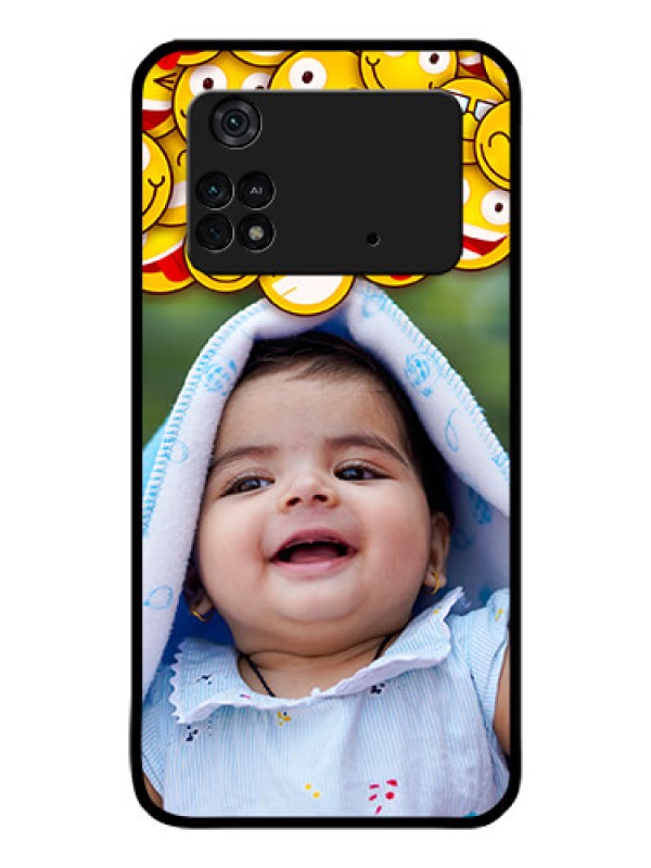 Custom Poco M4 Pro 4G Custom Glass Mobile Case - with Smiley Emoji Design