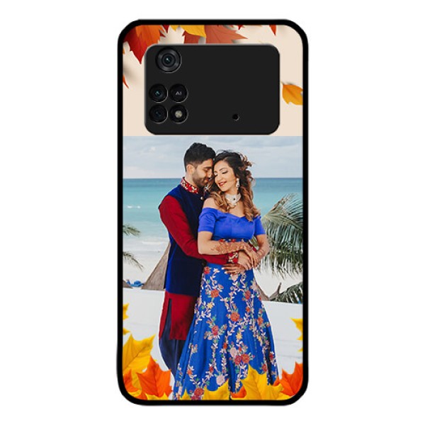 Poco M4 Pro 4G Photo Printing on Glass Case - Autumn Maple Leaves Design Poco M4 Pro 4G Photo Printing on Glass Case - Autumn Maple Leaves Design
