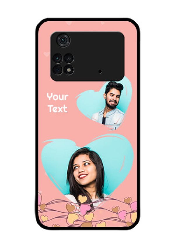 Poco M4 Pro 4G Custom Glass Mobile Case - Love Doodle Design