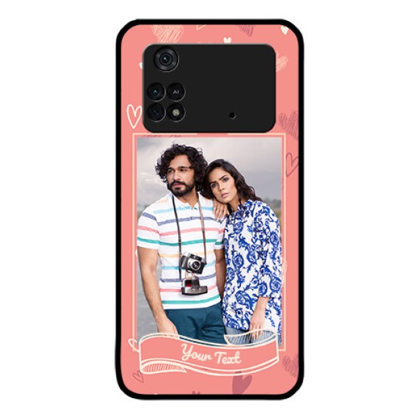 Poco M4 Pro 4G Custom Glass Phone Case - Love doodle art Design