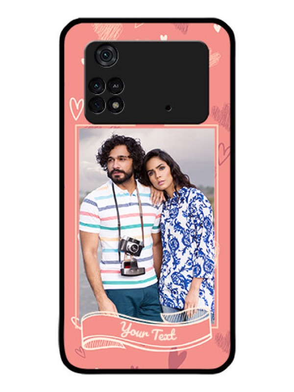 Custom Poco M4 Pro 4G Custom Glass Phone Case - Love doodle art Design