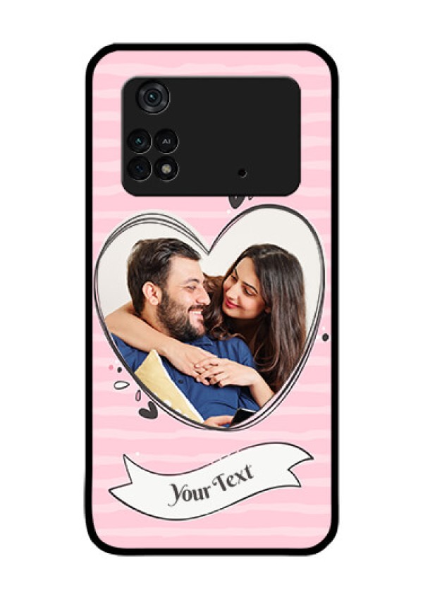 Poco M4 Pro 4G Custom Glass Phone Case - Vintage Heart Design