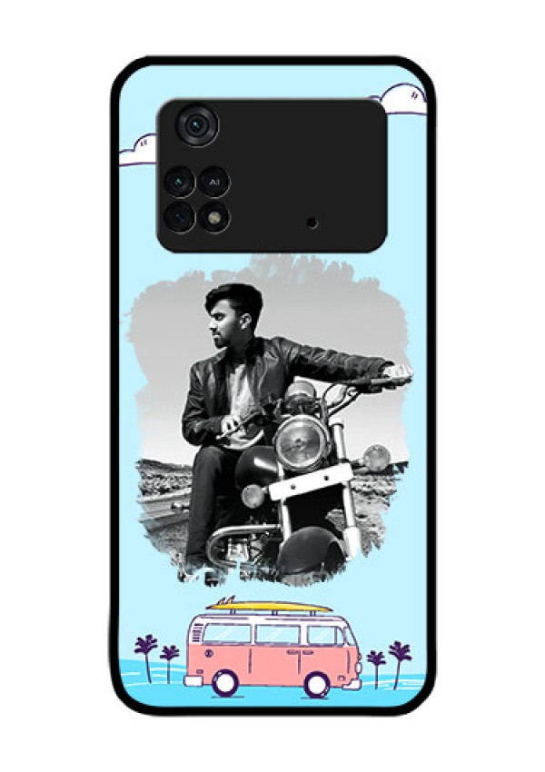 Poco M4 Pro 4G Photo Printing on Glass Case - Travel & Adventure Design