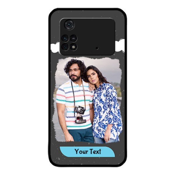 Poco M4 Pro 4G Custom Glass Phone Case - Splashes with love doodles Design Poco M4 Pro 4G Custom Glass Phone Case - Splashes with love doodles Design