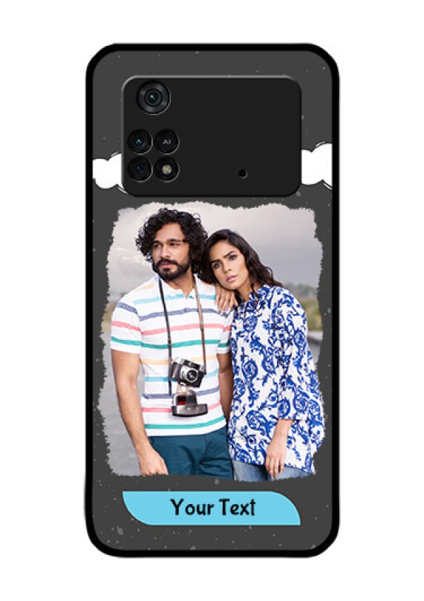 Poco M4 Pro 4G Custom Glass Phone Case - Splashes with love doodles Design