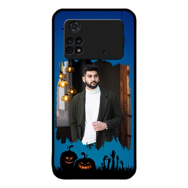 Poco M4 Pro 4G Photo Printing on Glass Case - with pro Halloween design